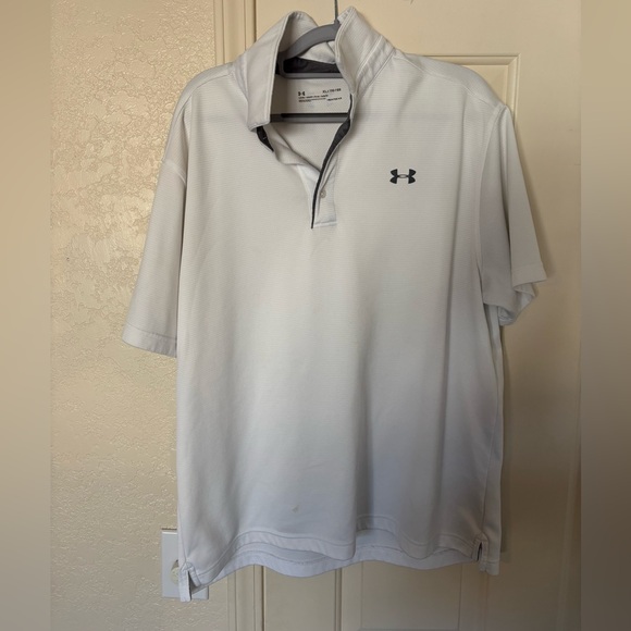 Men’s Under Armor white polo size XL in great condition - Picture 2 of 4